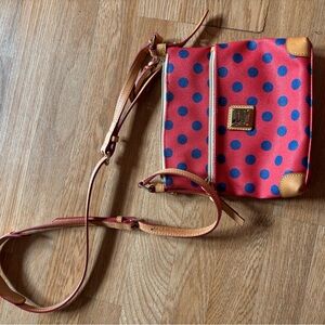 Dooney & Bourke Red and Blue Polka Dot Crossbody Bag